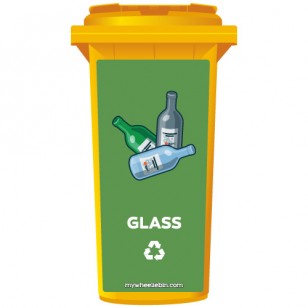 Glass Recycling Wheelie Bin Sticker Panel